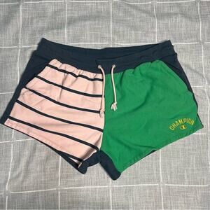 Champion Reverse Weave Color Block Sweat Shorts 3X Pink Green - LIKE NEW
